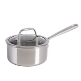 Pro Tri-Ply Stainless Steel Cookware, 2 Quart Saucepan with Lid, Silver