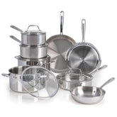 Pro Tri-Ply Stainless Steel, 13 Piece Cookware Set, Silver