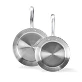 Gourmet Stainless Steel, 11 inch and 12.5 inch Frypan Set