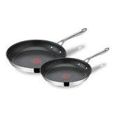 Cooks Direct Stainless Steel with nonstick by Jaime Oliver 9.5 inch and 11 inch frypan set