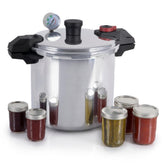 T-fal Polished Aluminum Canner & Pressure Cooker, 22 quart, Silver with Easy Read Dial