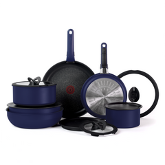 Ingenio Expertise Non-Stick 14 Piece Detachable Handle Cookware Set, Cobalt Blue