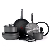 Ingenio Expertise Non-Stick 14 Piece Detachable Handle Cookware Set, smoke grey