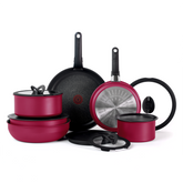 Ingenio Expertise Non-Stick 14 Piece Detachable Handle Cookware Set, Rose Pink
