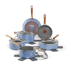 Preserve Ceramic Non-Stick, 13 Pots and Pans Cookware Set, Ocean Blue