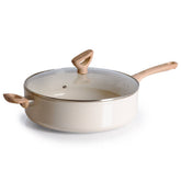 Revive Ceramic Non-Stick interior, 6 quart jumbo cooker with lid, Beige