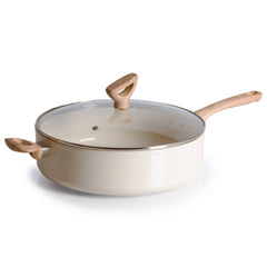 Revive Ceramic Non-Stick interior, 6 quart jumbo cooker with lid, Beige
