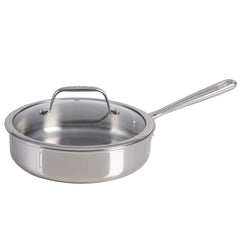 Pro Tri-Ply Stainless Steel Cookware, 3 Quart Sauté Pan with Lid, Silver