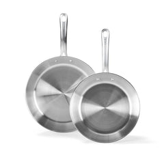 Gourmet Stainless Steel, 11 inch and 12.5 inch Frypan Set