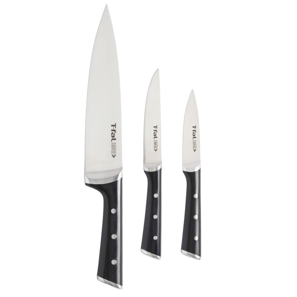 3 Knives Set, 8 inch Chef Knife, 5 inch Utility Knife, and 3.5 inch Paring Knife.