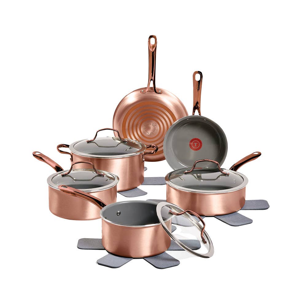 Preserve Ceramic Non-Stick Cookware, 13 Piece Cookware Set, Rose Gold
