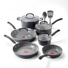 T-fal Ultimate Hard Anodized Ceramic, 12 Piece Cookware Set, Black