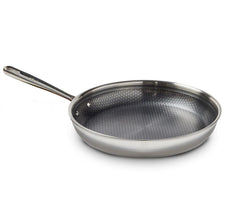 HybridMesh Stainless Steel 12 inch frypan with non-stick interior