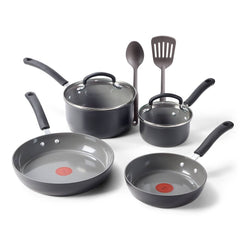 T-fal Ultimate Hard Anodized Ceramic, 8 Piece Cookware Set, Black