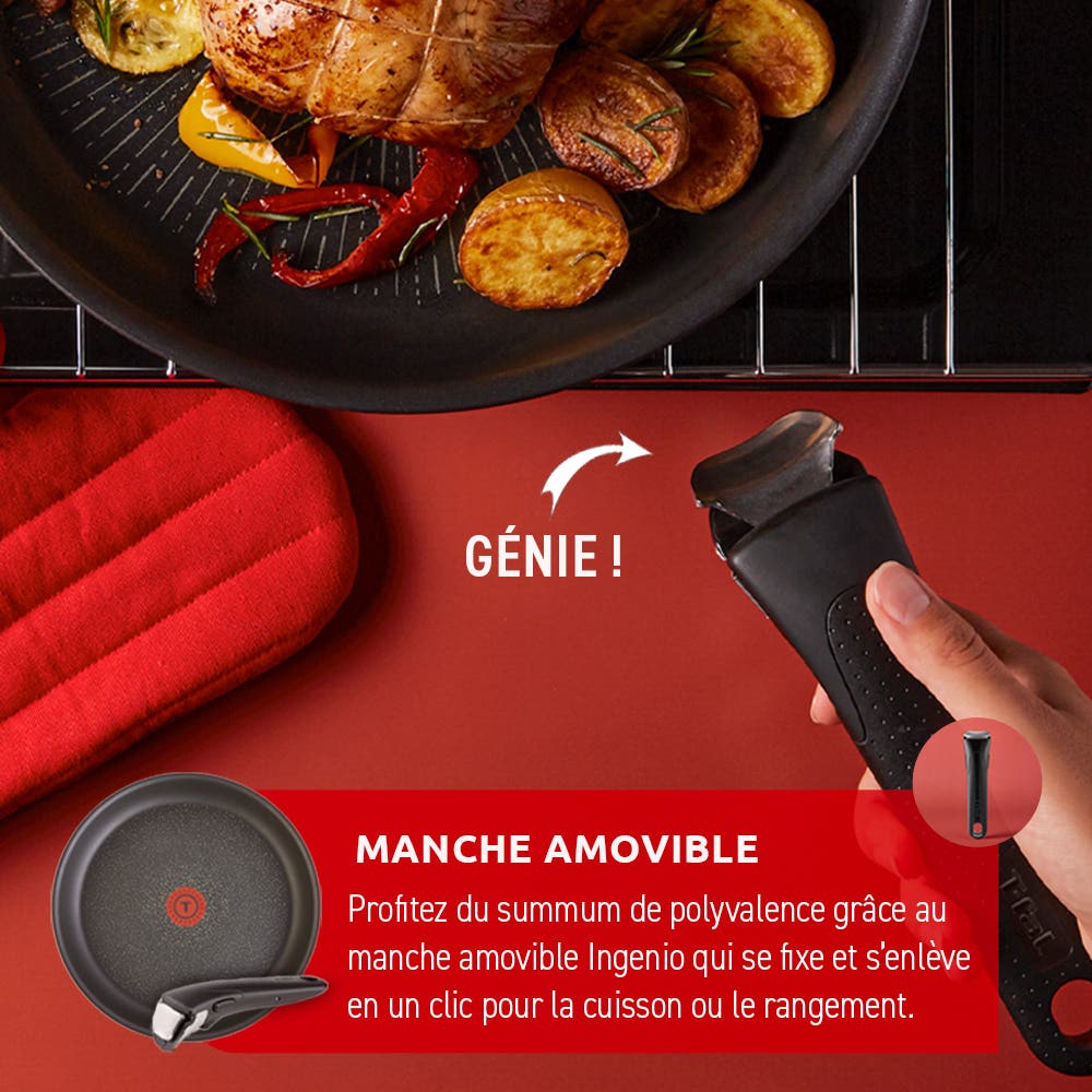 Ingenio Expertise 14 Piece Nonstick Cookware Set, Cherry Red