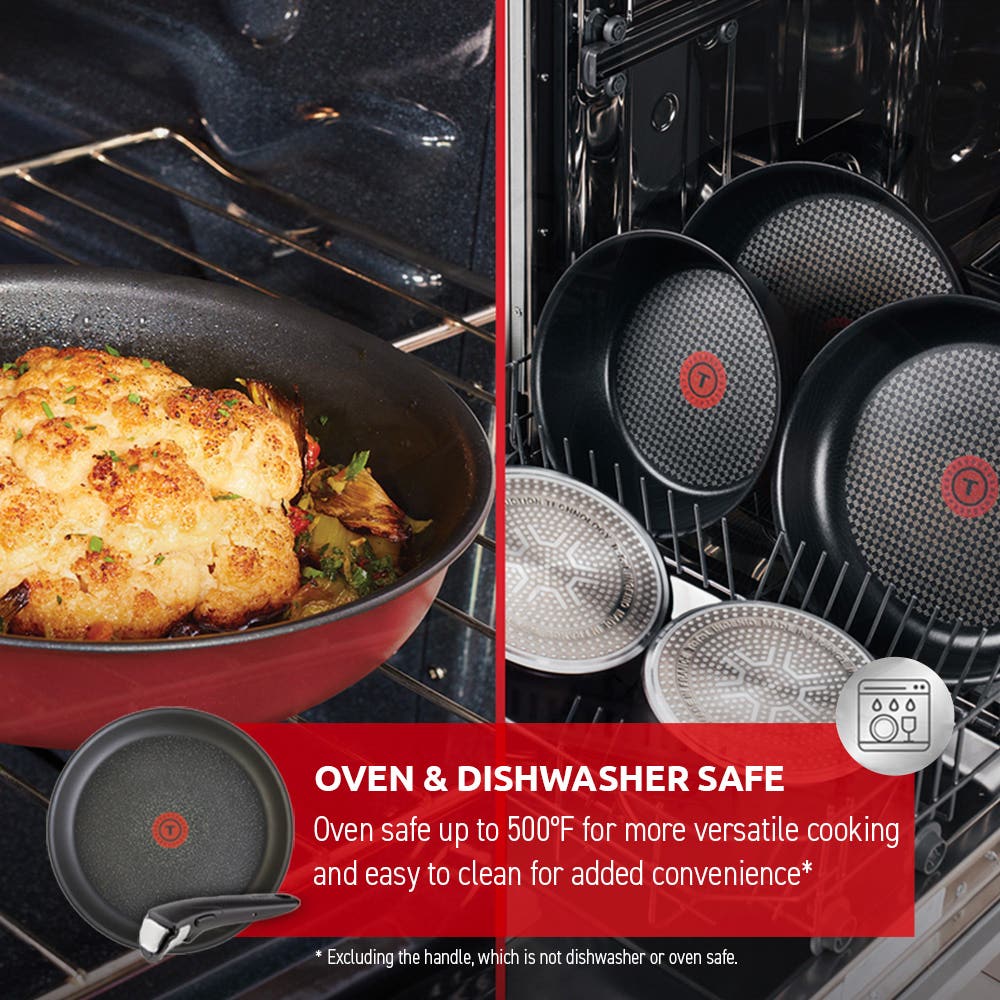 Ingenio Expertise 14 Piece Nonstick Cookware Set, Cherry Red