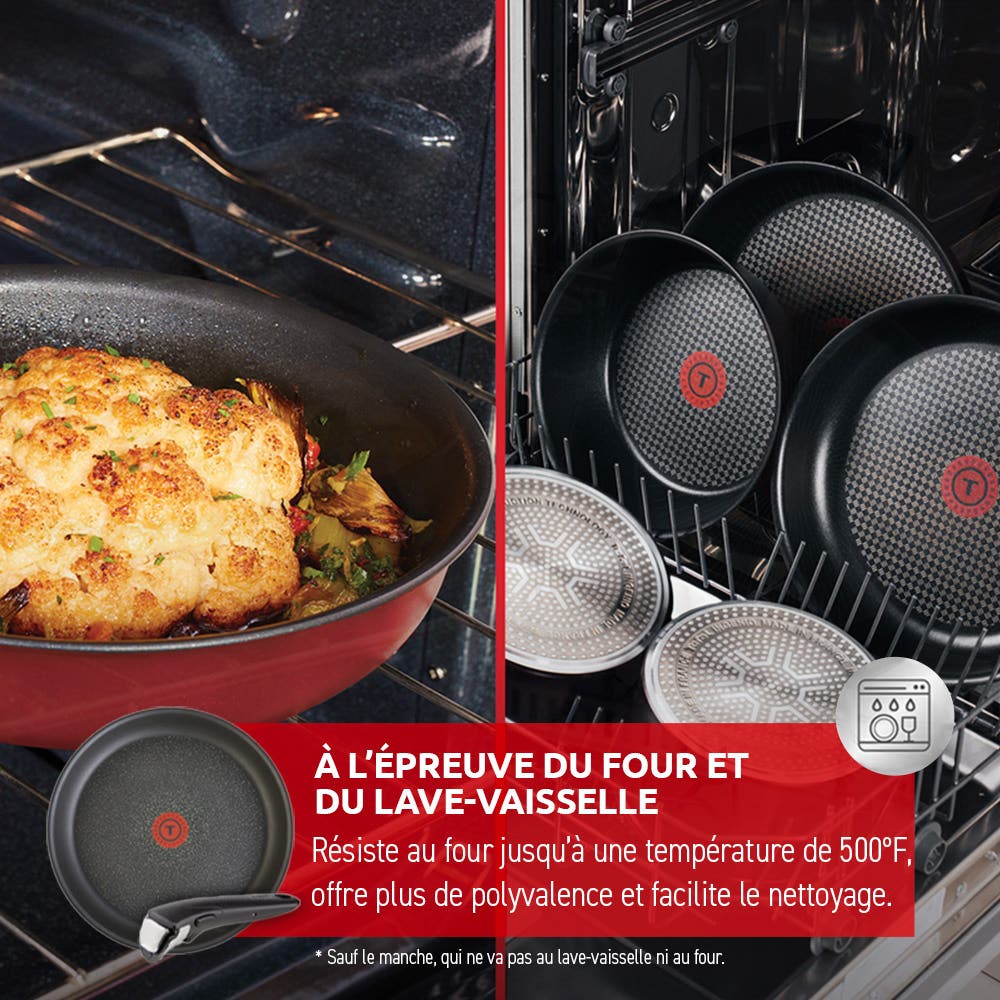 Ingenio Expertise 14 Piece Nonstick Cookware Set, Cherry Red