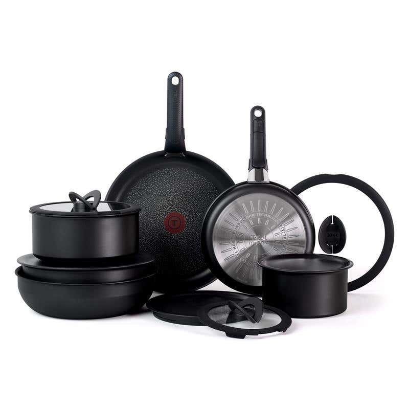 Ingenio Expertise Non-Stick 14 Piece Detachable Handle Cookware Set, Onyx Black