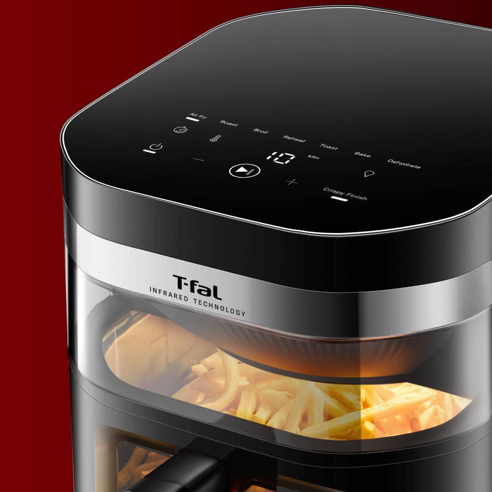Easy-to-use digital control panel with eight presets shown on a sleek. The design emphasizes simplicity and innovation.