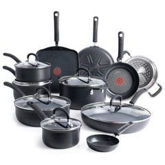 T-fal ultimate hard anodized 17 Piece pots and pans cookware set