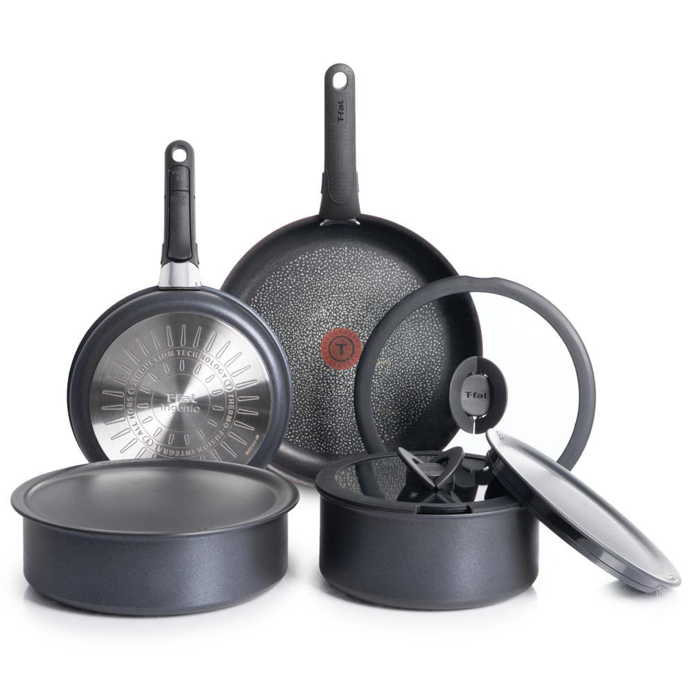 Ingenio Expertise Non-Stick 10 Piece Detachable Handle Cookware Set, Black