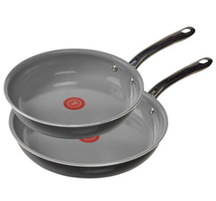 Preserve Ceramic Non-Stick Cookware, Two Frying Pans, Truffle Black