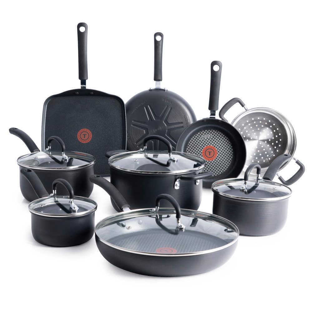 Ultimate Hard Anodized Non-Stick 14 Piece Cookware Set, Black