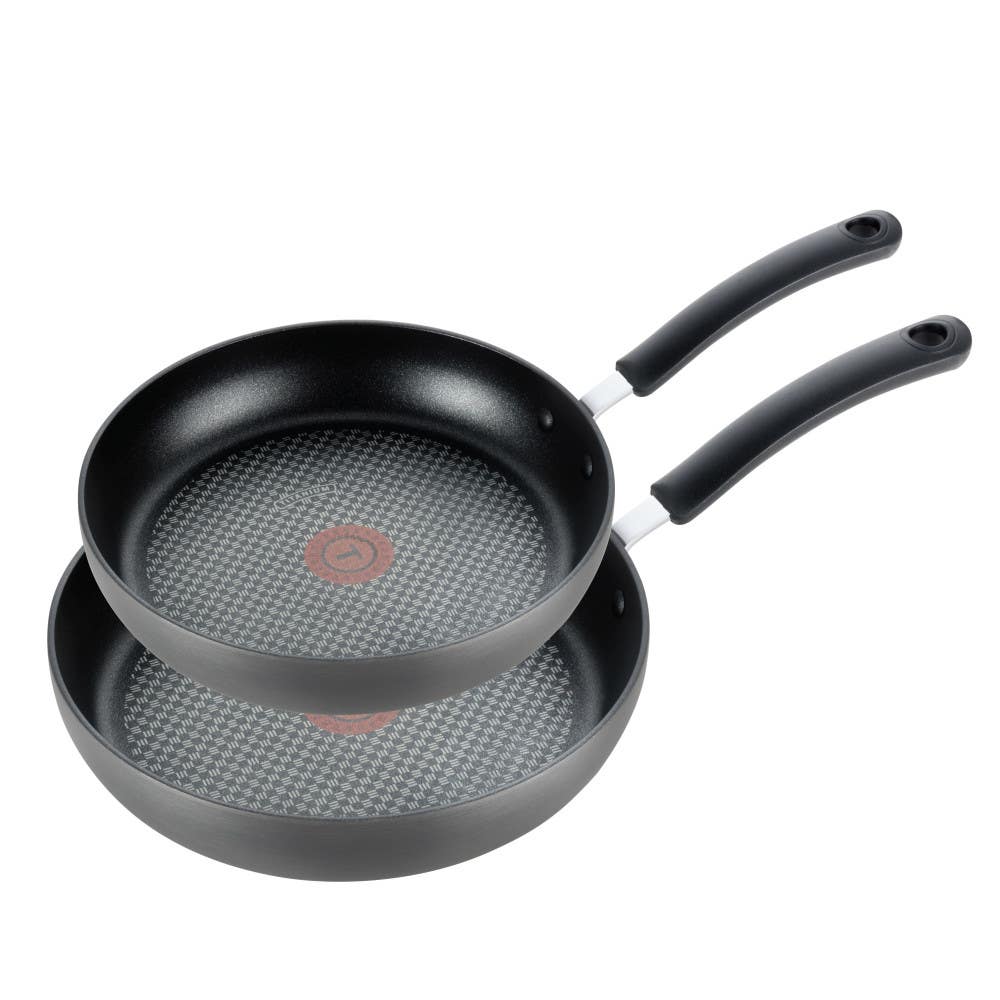 Ultimate Hard Anodized Non-Stick 2 Piece Fry Pan Cookware Set, 10 inch and 12 inch Frypans, Grey
