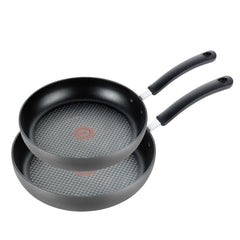 Ultimate Hard Anodized Non-Stick 2 Piece Fry Pan Cookware Set, 10 inch and 12 inch Frypans, Grey