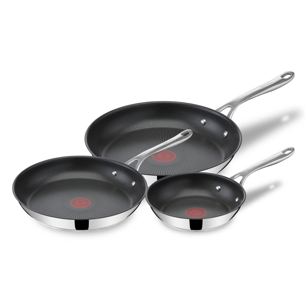 Cooks Direct Stainless Steel by Jaime Oliver, 8 Inch, 9.5 Inch and 11 inch Frypan Set