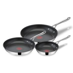 Cooks Direct Stainless Steel by Jaime Oliver, 8 Inch, 9.5 Inch and 11 inch Frypan Set